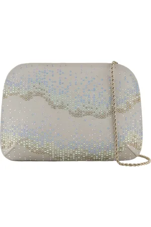 Giorgio Armani Tassen, Dames, Grijs, ONE Size, Elegante Lichtgrijze Clutch Tas