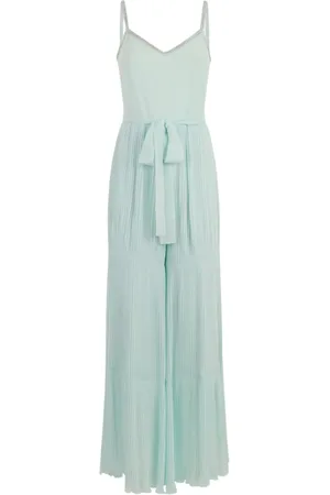 Twin-Set Jumpsuits & Playsuits, Dames, Blauw, S, Polyester, Blauwe Lange Jumpsuit met Hartvormige Halslijn