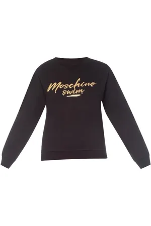 Moschino Sweatshirts & Hoodies, Dames, Zwart, M, Katoen, Zwarte lange mouw zwemtop
