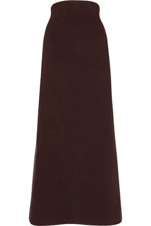 Cortana Rokken, Dames, Bruin, 2Xl, Linnen, Hoge Taille A-Lijn Linnen Viscose Rok
