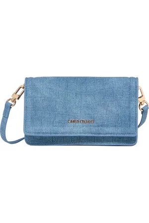 Carlo Colucci Tassen, Dames, Blauw, ONE Size, Cello Band Portemonnee Stijlvol Functioneel
