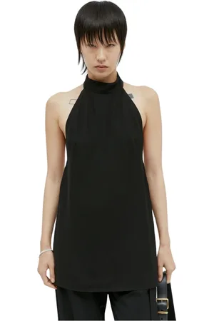 St Agni Tops, Dames, Zwart, L, Rugloze hoge hals tuniek