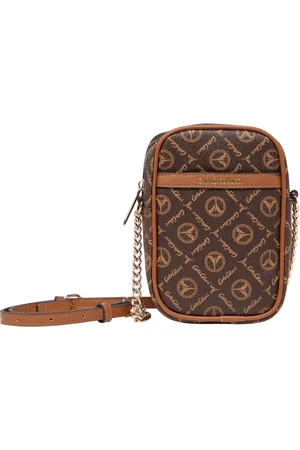 Carlo Colucci Tassen, Dames, Bruin, ONE Size, Logo Print Mini Tas
