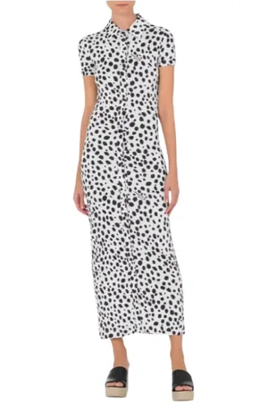 Moschino Kleedjes, Dames, Veelkleurig, M, Leer, Luipaardoverhemdjurk