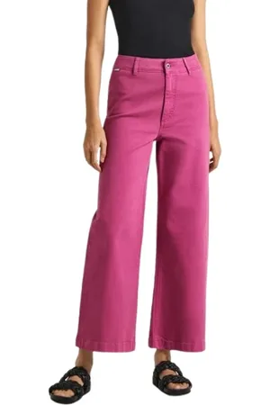 Pepe Jeans Jeans, Dames, Roze, W30, Katoen, Wijde Culotte Broek
