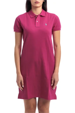 Ralph Lauren Kleedjes, Dames, Roze, M, Katoen, Piqué Jurk