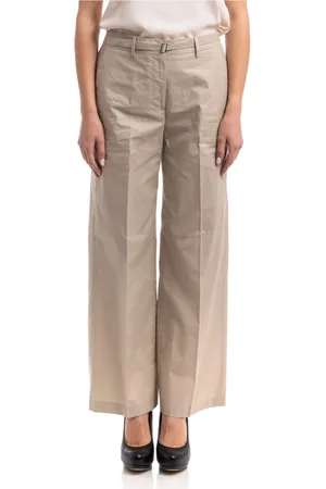 SEVENTY BY SERGIO TEGON Broeken, Dames, , M, Katoen, Katoenen enkellange rechte broek met riem