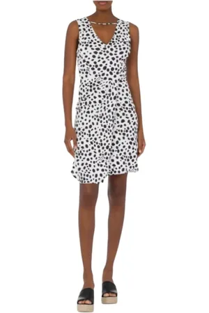 Moschino Kleedjes, Dames, Veelkleurig, L, Organza, Luipaardprint Midi Jurk Asymmetrische Zoom