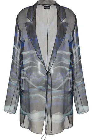 Giorgio Armani Blouses & Shirts, Dames, Veelkleurig, S, Zijden V-hals Shirt