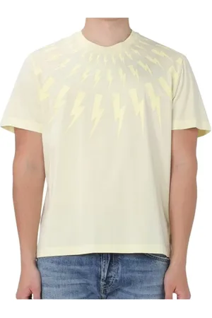 Neil Barrett Tops, Heren, Geel, L, Katoen, Gele T-shirts en Polos
