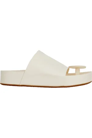 UMA WANG Schoenen, Dames, Wit, 39 EU, Leren Ronde Ciabatta