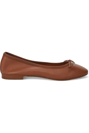 Belle Schoenen, Dames, Bruin, 36 EU, Bruin Leren Ballerina Schoenen