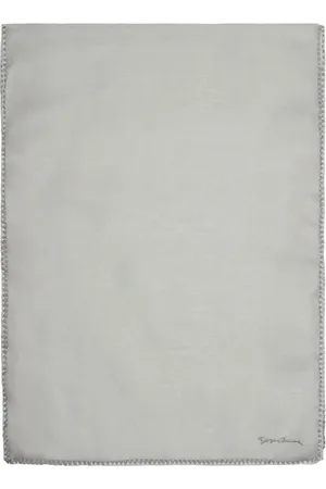 Giorgio Armani Accessoires, Dames, Grijs, ONE Size, Organza, Lichtgrijs Zijden Organza Geborduurde Sjaal