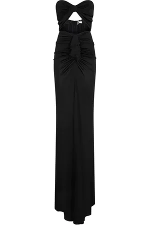 Saint Laurent Kleedjes, Dames, Zwart, S, Cut Out Lange Jurk