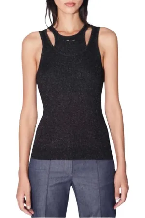 BARBARA BUI Tops, Dames, Zwart, M, Stijlvol Zwart Mesh Hemd