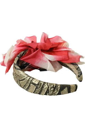 Dolce & Gabbana Accessoires, Dames, Veelkleurig, ONE Size, Katoen, Bloemenapplicatie Zijden Dames Hoofdband