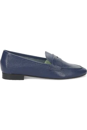 Belle Schoenen, Dames, Blauw, 40 EU, Leer, Zachte Leren Mocassin Schoen