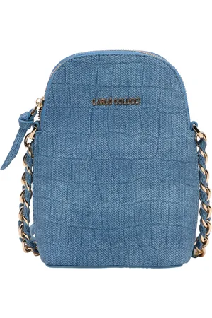 Carlo Colucci Tassen, Dames, Blauw, ONE Size, Mini Krokotas