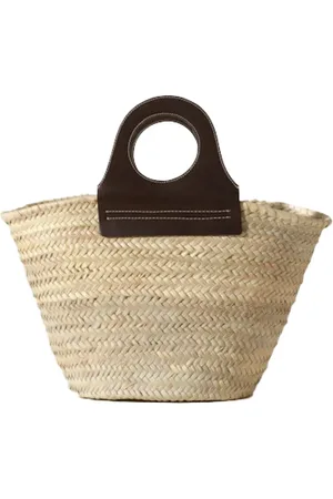 Hereu Tassen, Dames, , ONE Size, Leer, Natuurlijke Bast Tote Tas met Leer