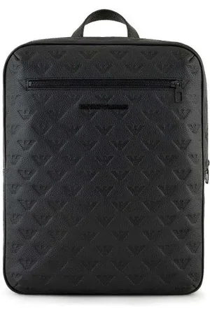 Emporio Armani Tassen, Heren, Zwart, ONE Size, Leer, Stijlvolle Rugzak