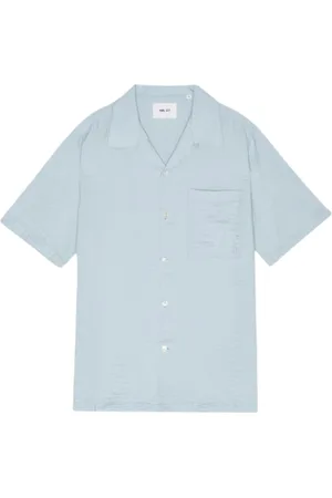 NN.07 Overhemden, Heren, Blauw, M, Korte Mouw Lichtblauwe Overhemden