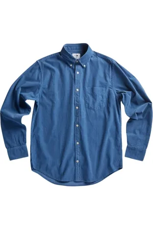 NN.07 Overhemden, Heren, Blauw, L, Blauw lang overhemd