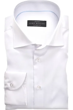 john miller Overhemden, Heren, Wit, 7Xl, Katoen, Witte Business Overhemd Jurk