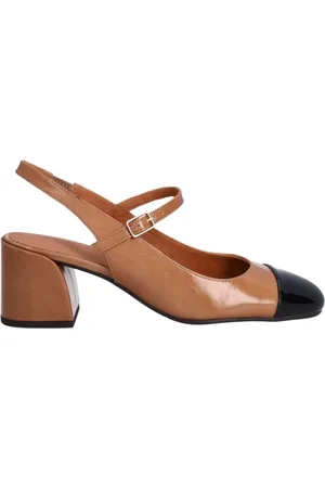 Billi Bi Schoenen, Dames, Bruin, 39 EU, Leer, Handgemaakte slingback pump in lichtbruin