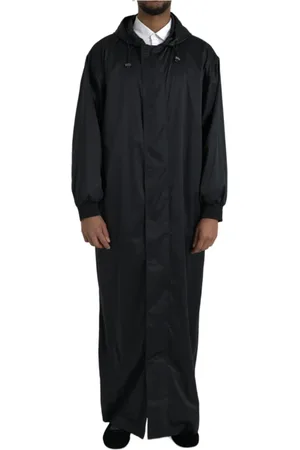 Dolce & Gabbana Jassen, Heren, Zwart, S, Polyester, Zwarte Hooded Windbreaker Jas