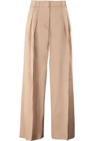 MOORER Broeken, Dames, , XS, Katoen, Hoge Taille Wijde Pijp Broek