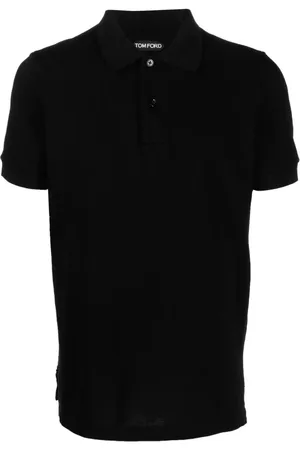 Tom Ford Tops, Heren, Zwart, 2Xl, Katoen, Zwart Gebreid Poloshirt
