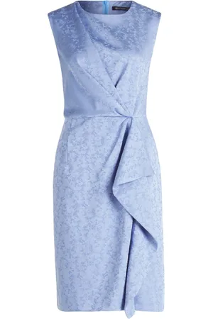 Betty Barclay Kleedjes, Dames, Blauw, 3Xl, Chiffon, Chiffon Batik Style Jurk met Rits