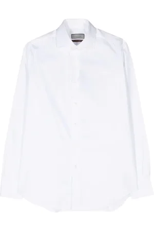 CANALI Overhemden, Heren, Wit, L, Katoen, Impeccabile Katoenen Overhemd