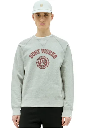 A Bathing Ape Sweatshirts & Hoodies, Heren, Grijs, M, Katoen, Logo Print Sweatshirt van katoenen jersey