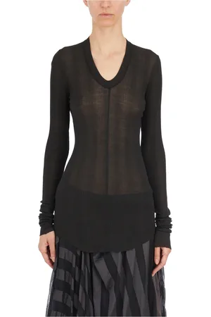 MARC LE BIHAN Truien, Dames, Zwart, L, V-Hals Trui