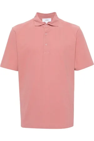 LARDINI Tops, Heren, Roze, XL, Katoen, Koraalroze Polo Shirt