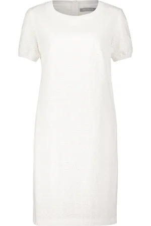 Betty & Co Kleedjes, Dames, Wit, M, Casual Jurk met Ribboorden