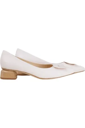 Brunate Schoenen, Dames, Wit, 36 EU, Leer, Witte puntige neus leren pump