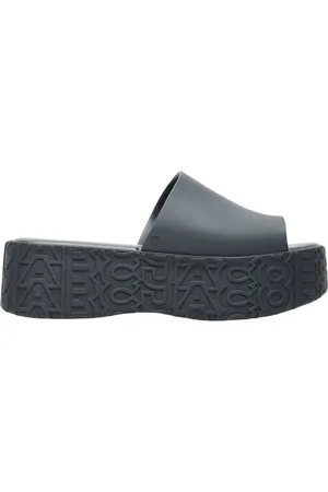 Melissa Schoenen, Dames, Zwart, 37 EU, Geëmbosseerde PVC Platform Slides