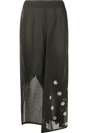 YOHJI YAMAMOTO Rokken, Dames, Zwart, M, Asymmetrische Polka Dot Rok