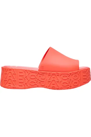 Melissa Schoenen, Dames, Oranje, 39 EU, Geëmbosseerde PVC Platform Slides