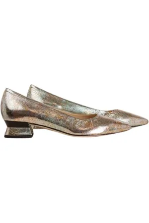 Brunate Schoenen, Dames, Grijs, 37 EU, Leer, Goud/Zilver Pump met 1,5 cm Hak