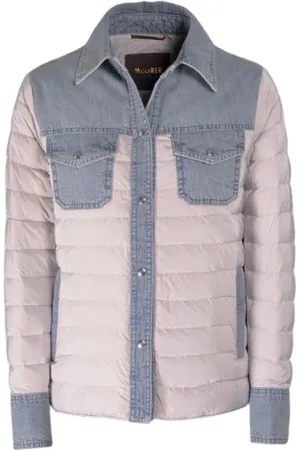 MOORER Jassen, Dames, Wit, XS, Denim, Moderne donsjack in parel