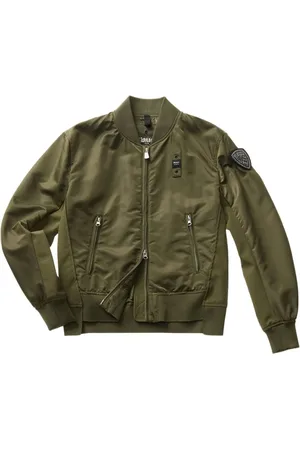 Blauer Jassen, Dames, Groen, L, Nylon, Groene Bomberjack met Swarovski Patch