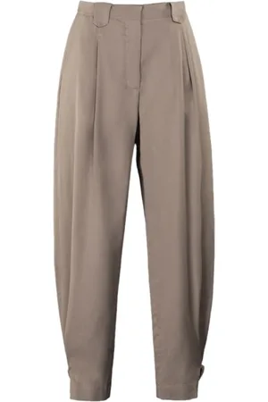 MOORER Broeken, Dames, , M, Katoen, Moderne gesneden Gabardine broek met hoge taille