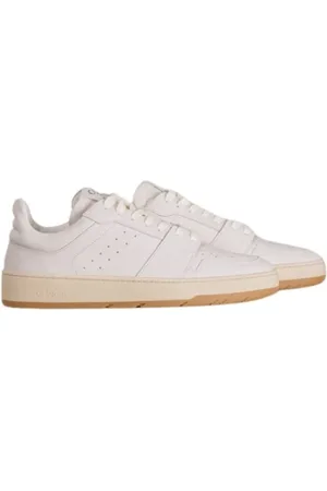 Closed Schoenen, Dames, Wit, 37 EU, Leer, Witte Geperforeerde Sneaker met Uitneembare Zool