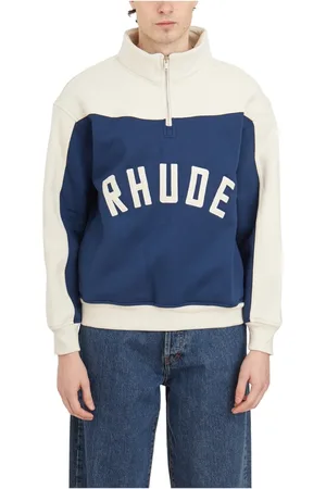 Rhude Sweatshirts & Hoodies, Heren, Veelkleurig, L, Katoen, Half-Zip Logo Sweatshirt