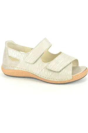 Waldläufer Schoenen, Dames, Groen, 37 1/2 EU, Print Sandaal met Klittenbandsluiting