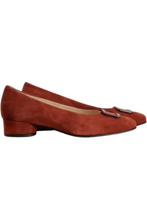 Hassia Schoenen, Dames, Rood, 38 EU, Suède, Elegante Suède Pump met Gesp Detail