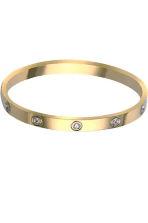 Dansk Copenhagen Accessoires, Dames, Geel, ONE Size, Kristallen Armband 18K Goud Plating